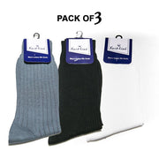 Pack of 3 Men's Cotton Rib Socks - KL-20 - Mens Socks - diKHAWA Online Shopping in Pakistan