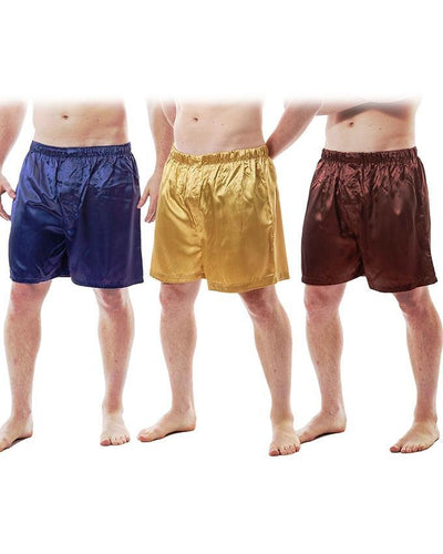 Pack Of 3 Solid Silk Boxer For Men's - Sb01