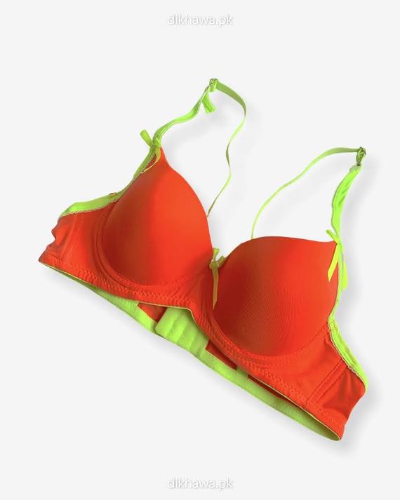 Women Push Up Underwire Smoothing Bra - Orange - 678