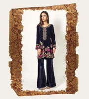 Mina Hasan Velvet & Net Dresses - Embroidered Net Dupatta - Replica - Unstitched