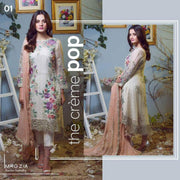 Imrozia Chiffon Dresses - Embroidered Chiffon Dupatta - Replica - Unstitched