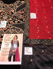 Riffat & Sana Velvet Dresses - Embroidered Net Dupatta - Replica - Unstitched