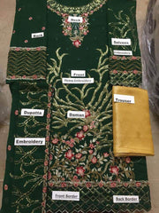 Maryam's Chiffon Dresses - Embroidered Chiffon Dupatta - Replica - Unstitched