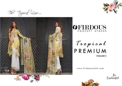 Firdous Lawn Dresses - Embroidered Lawn Dupatta - Replica - Unstitched