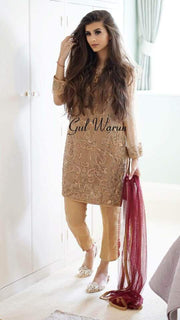 Gul Warun Chiffon Dresses - Embroidered Chiffon Dupatta - Replica - Unstitched