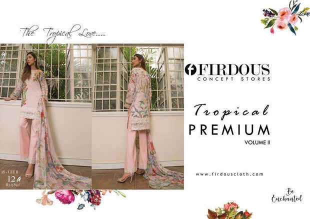 Firdous Lawn Dresses - Embroidered Lawn Dupatta - Replica - Unstitched