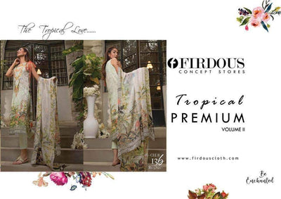 Firdous Lawn Dresses - Embroidered Lawn Dupatta - Replica - Unstitched