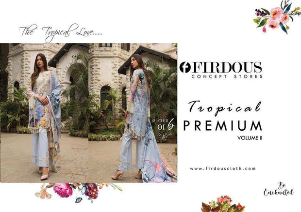 Firdous Lawn Dresses - Embroidered Lawn Dupatta - Replica - Unstitched