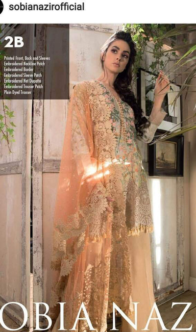 Sobia Nazir Lawn Dresses - Embroidered Net Dupatta - Replica - Unstitched