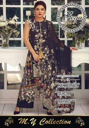 Party Wear Lawn Dresses - Embroidered Net Dupatta - Replica - Unstitched