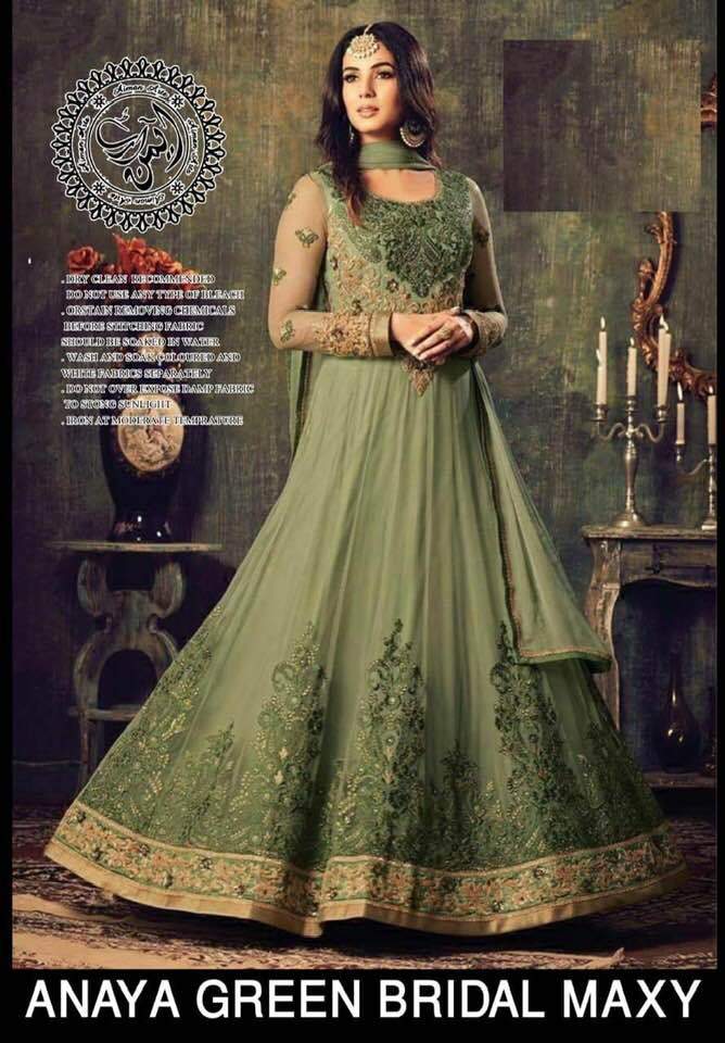 Anaya Chiffon Bridal Maxi Embroidered Chiffon Dupatta Replica