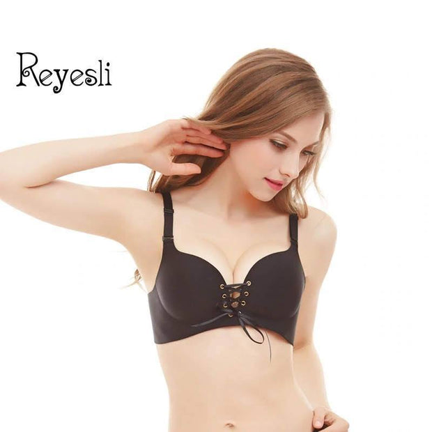 Sexy Push Up Figure Maintain Bra - Wide Strip - Black Double Padded Bra