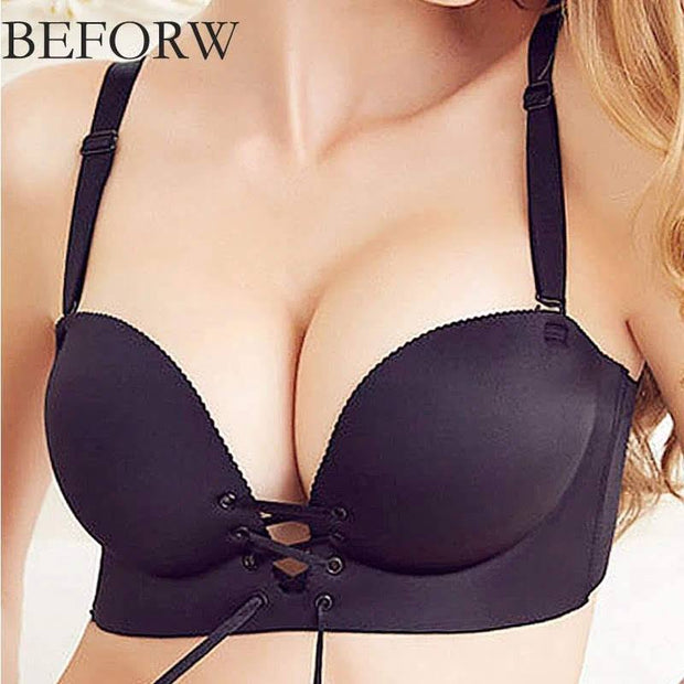 Figure Maintain Sexy Push Up  Bra - Wide Strip - Black Double Padded Bra