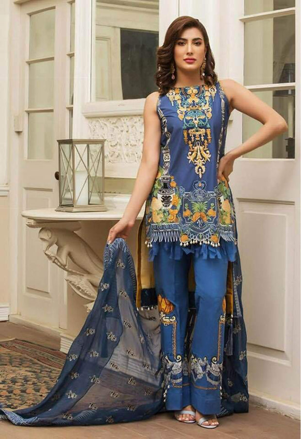 Party Wear Khaddar Dresses - Printed Pashmine Wool Shawl - Replica - Unstitched