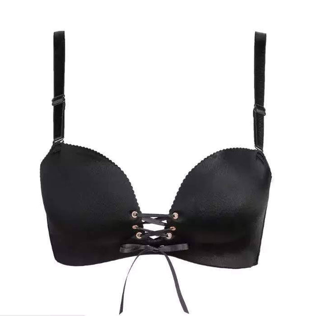 Sexy Push Up Figure Maintain Bra - Wide Strip - Black Double Padded Bra