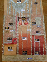 Indian Net Maxi - Embroidered Net Dupatta - Replica - Unstitched