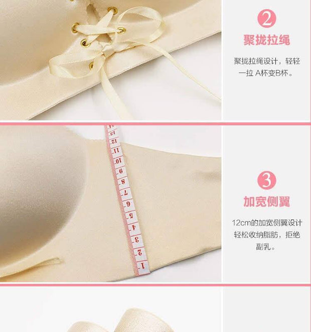 Lace Skin Push Up Figure Maintain Bra - Wide Strip - Double Padded Bra