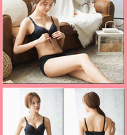 Sexy Push Up Figure Maintain Bra - Wide Strip - Black Double Padded Bra