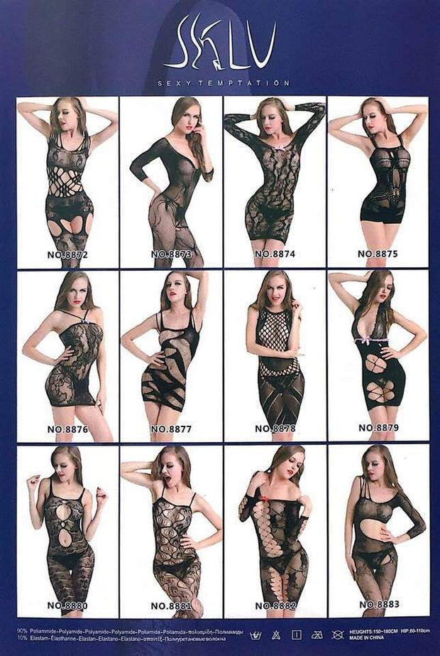 Body Stocking Fishnet Dress - Ladies Sexy Net Dresses - HZ8873