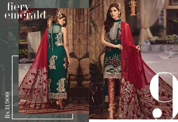 Serene Chiffon Dresses - Embroidered Chiffon Dupatta - Replica - Unstitched