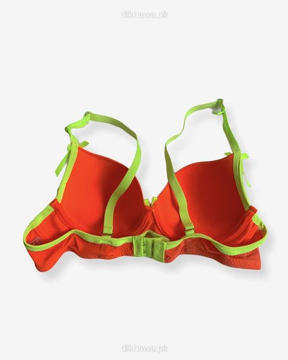 Women Push Up Underwire Smoothing Bra - Orange - 678