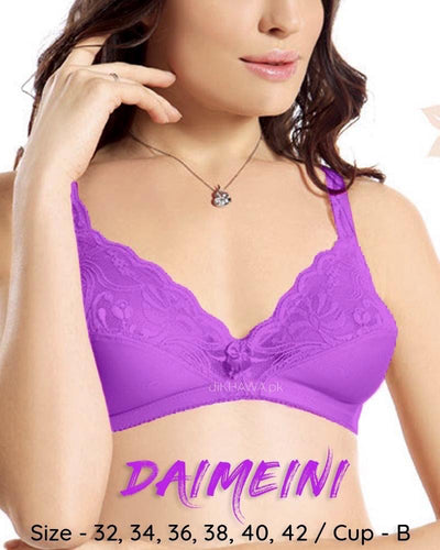 Daimeini Bra - Flourish Bra - Non Padded Non Wired Soft Net Bra Jersey & Spandex Bra