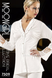 Moongirl - Exclusive Bridal Wedding Nightdress & 2Pc Pajama Set 7509 - Turkish Brand