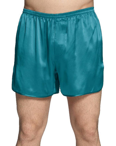 Teal Color Silk Satin Boxer For Men's - Sb01-Tl