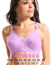 Citin Bra - Flourish - White Bra - Non Padded & Non Wired Bra - Minimizer Bra