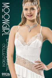 Moongirl - Exclusive Bridal Wedding Nightwear 2Pc Long Nighty Set with Robe 9926 - Turkish Brand
