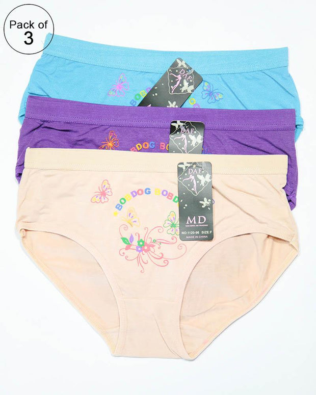 Pack of 3 Soft Cotton Panty – AF-101 – Mix Designs