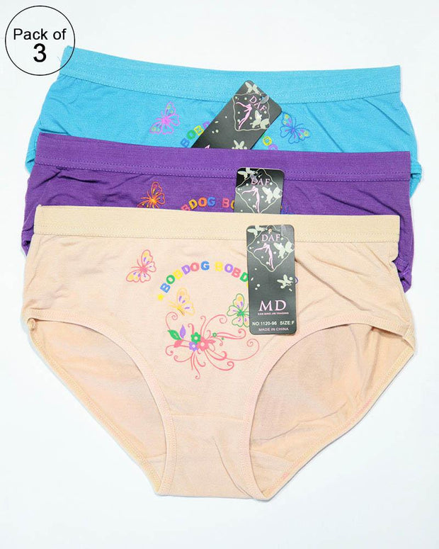 Pack of 3 Soft Cotton Panty – AF-101 – Mix Designs