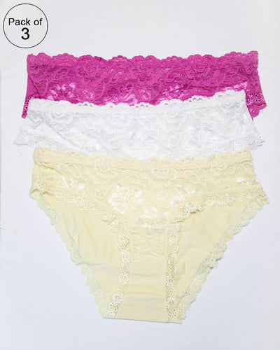 Pack of 3 Cotton Net Panty – AF-103 – Mix Colors