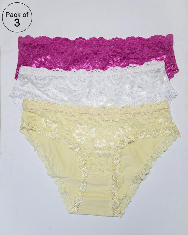 Pack of 3 Cotton Net Panty – AF-103 – Mix Colors