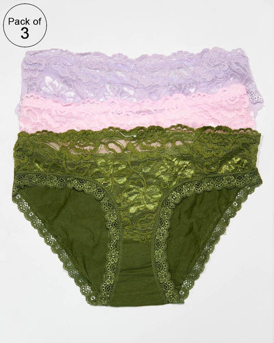 Pack of 3 Cotton Net Panty – AF-103 – Mix Colors