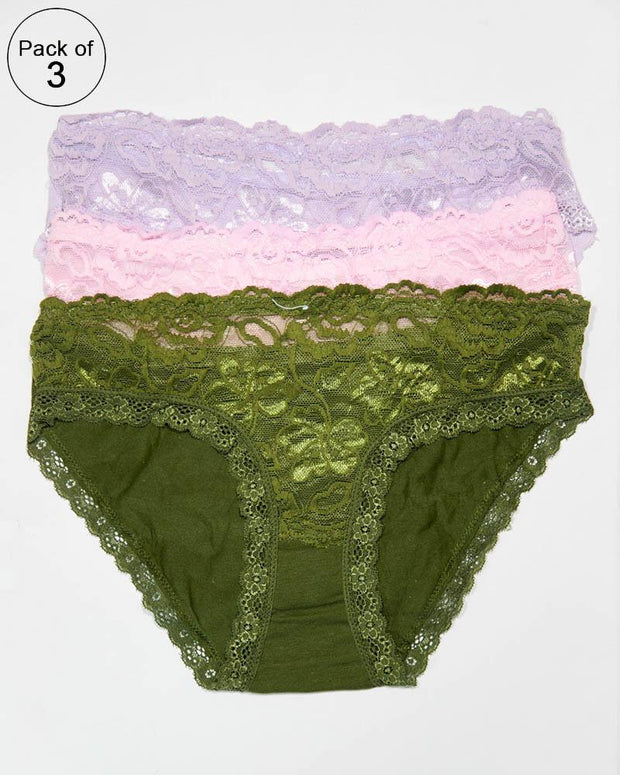 Pack of 3 Cotton Net Panty – AF-103 – Mix Colors