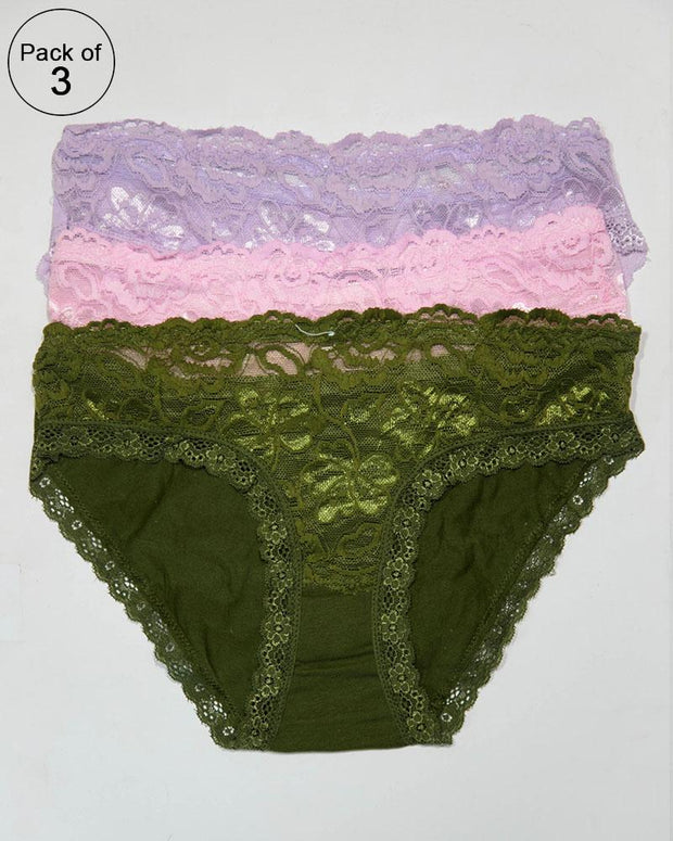 Pack of 3 Cotton Net Panty – AF-103 – Mix Colors