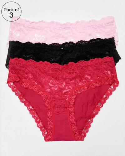 Pack of 3 Cotton Net Panty – AF-103 – Mix Colors