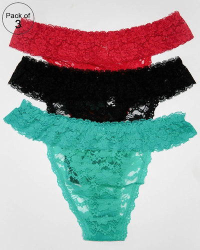 Pack of 3 Womens Bikini Underwear Breathable Cotton Panties – AF-108 – Mix Colors