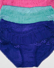 Pack of 3 Womens Soft Cotton Underwear Panties – AF-110 – Mix Colors