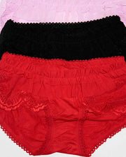Pack of 3 Womens Soft Cotton Underwear Panties – AF-110 – Mix Colors