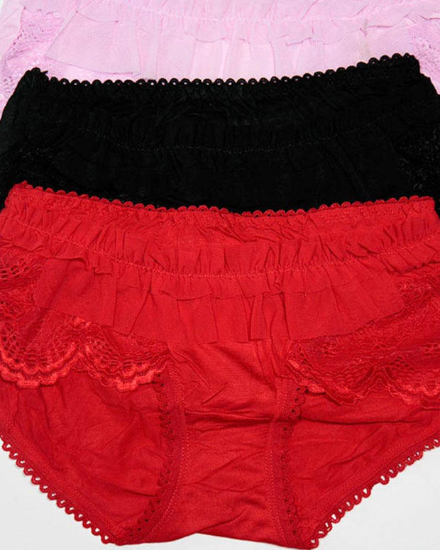 Pack of 3 Womens Soft Cotton Underwear Panties – AF-110 – Mix Colors