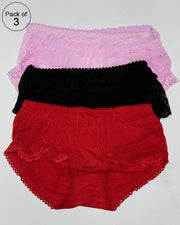 Pack of 3 Womens Soft Cotton Underwear Panties – AF-110 – Mix Colors