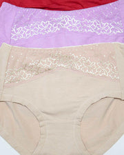 Pack of 3 Womens Soft Cotton Underwear – AF-111 – Mix Colors