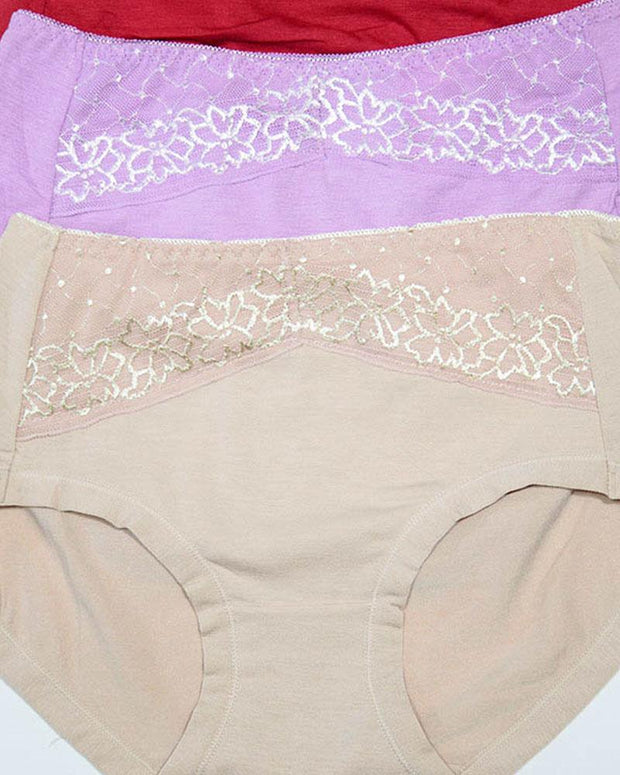 Pack of 3 Womens Soft Cotton Underwear – AF-111 – Mix Colors