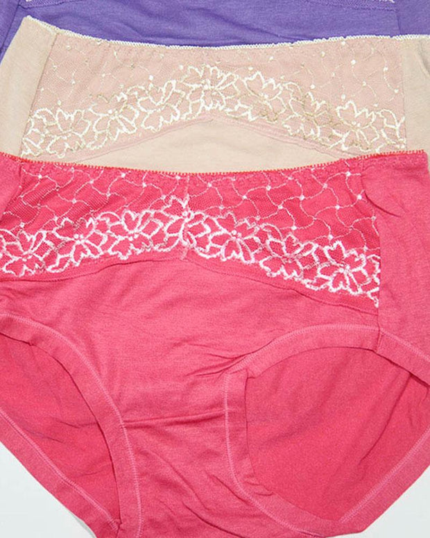 Pack of 3 Womens Soft Cotton Underwear – AF-111 – Mix Colors