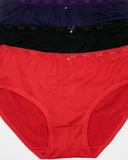 Pack of 3 Women Soft Cotton Plain Panty – AF-115 – Mix Colors