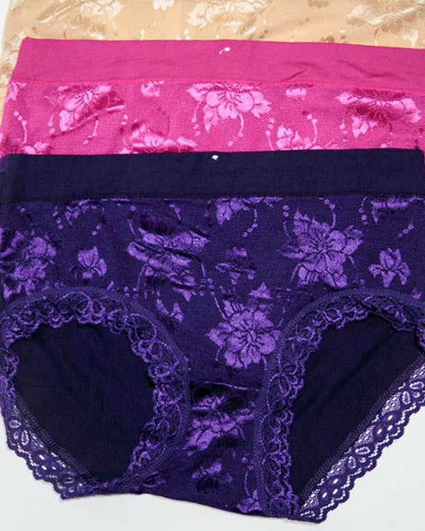 Pack of 3 Womens Underwear Hipster Elastic Panties – AF-116 – Mix Colors