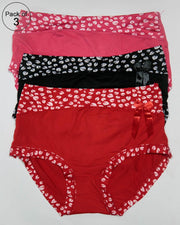 Pack of 3 Womens Cotton Printed Panties – AF-117 – Mix Colors