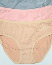 Pack of 3 Womens Cotton Plain Panties – AF-118 – Mix Colors